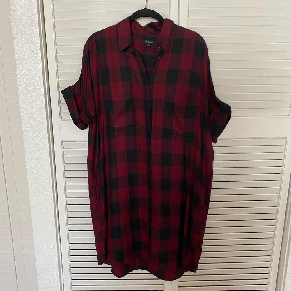 Madewell Courier Shirtdress in Buffalo Plaid